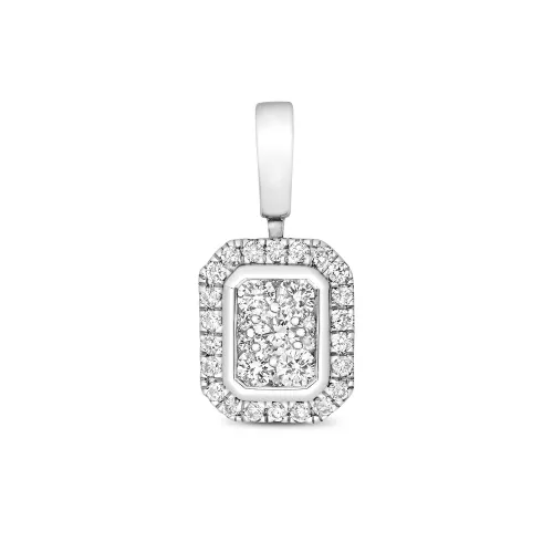 0.25ct Diamond Cluster Pendant - 9ct White Gold